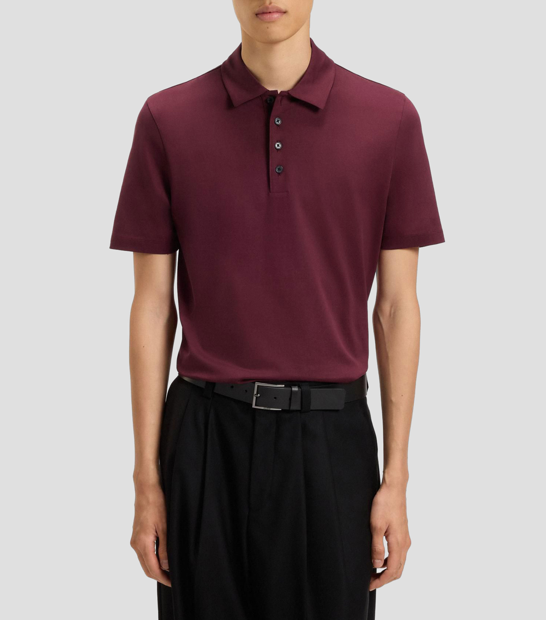 Playera tipo polo slim en algodón mercerizado Hombre